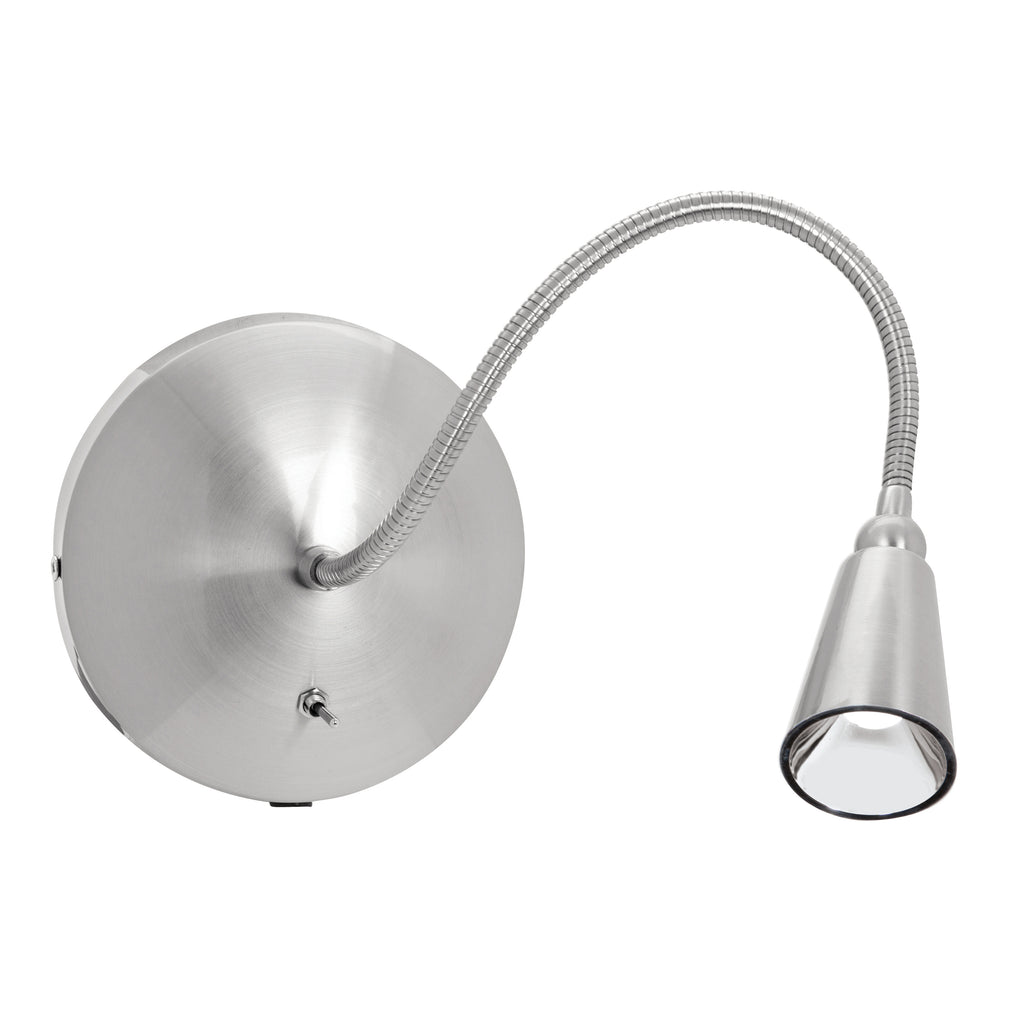 Access Lighting Bunk Gooseneck LED Wall Reading Light, Brushed Steel