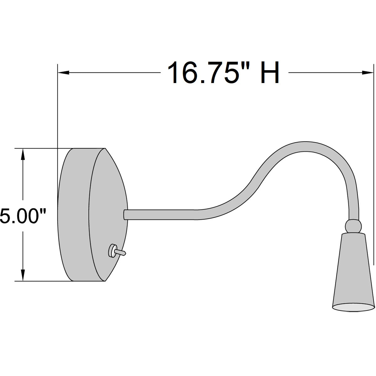 Access Lighting Bunk Gooseneck LED Wall Reading Light, Brushed Steel, image 2