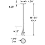 Access Lighting Georgia 3CCT LED Pendant, Chrome, image 3