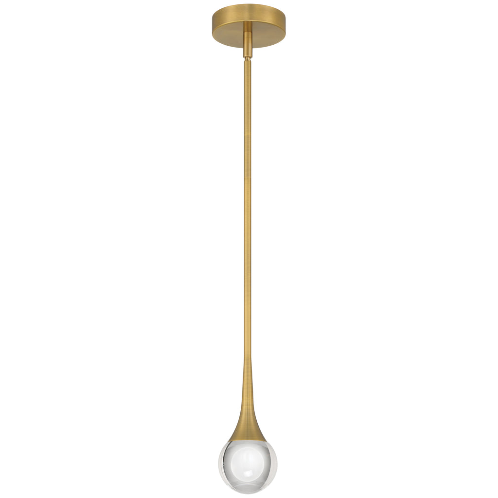 Georgia 3CCT LED Pendant, Antique Brushed Brass