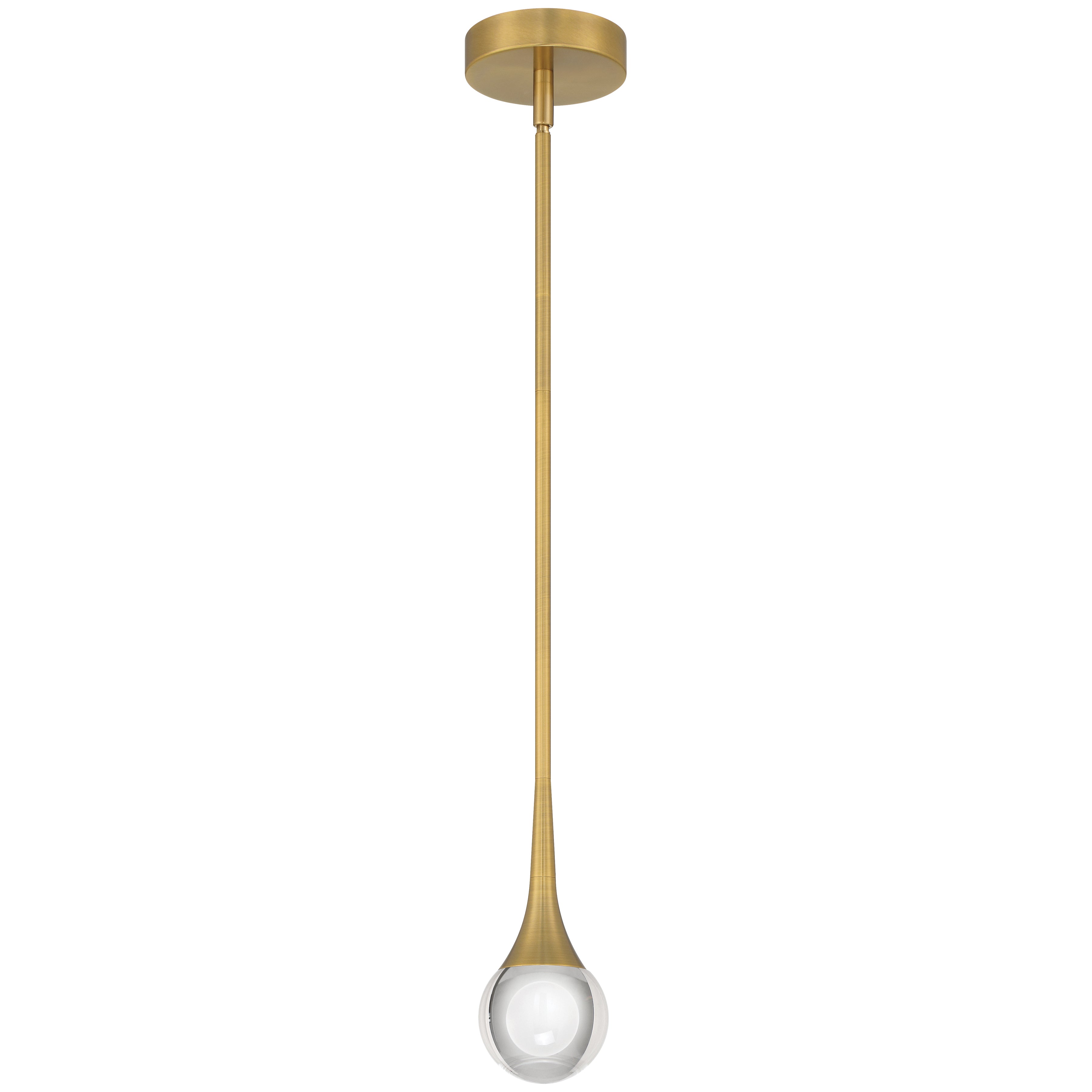 Georgia 3CCT LED Pendant, Antique Brushed Brass