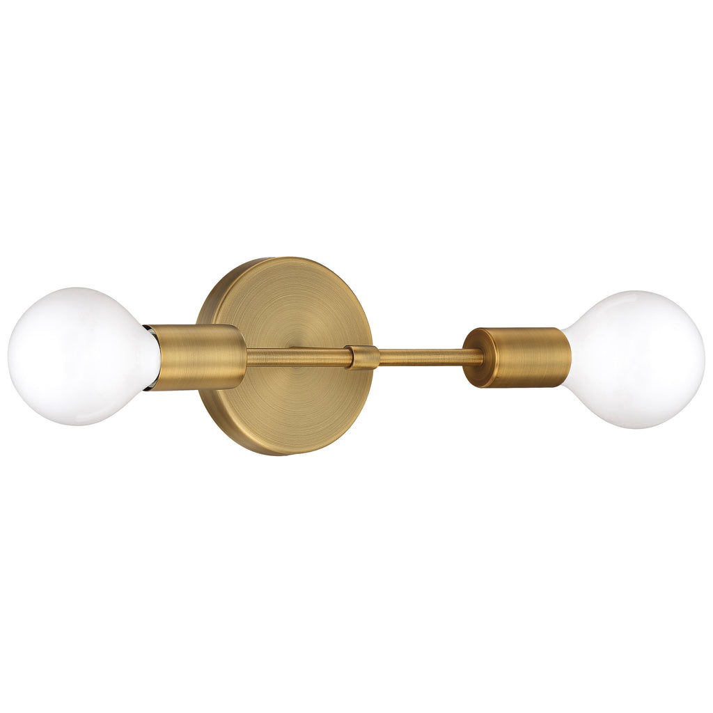 Access Lighting Iconic G 2 Light LED Wall Sconce, Antique Brushed Brass