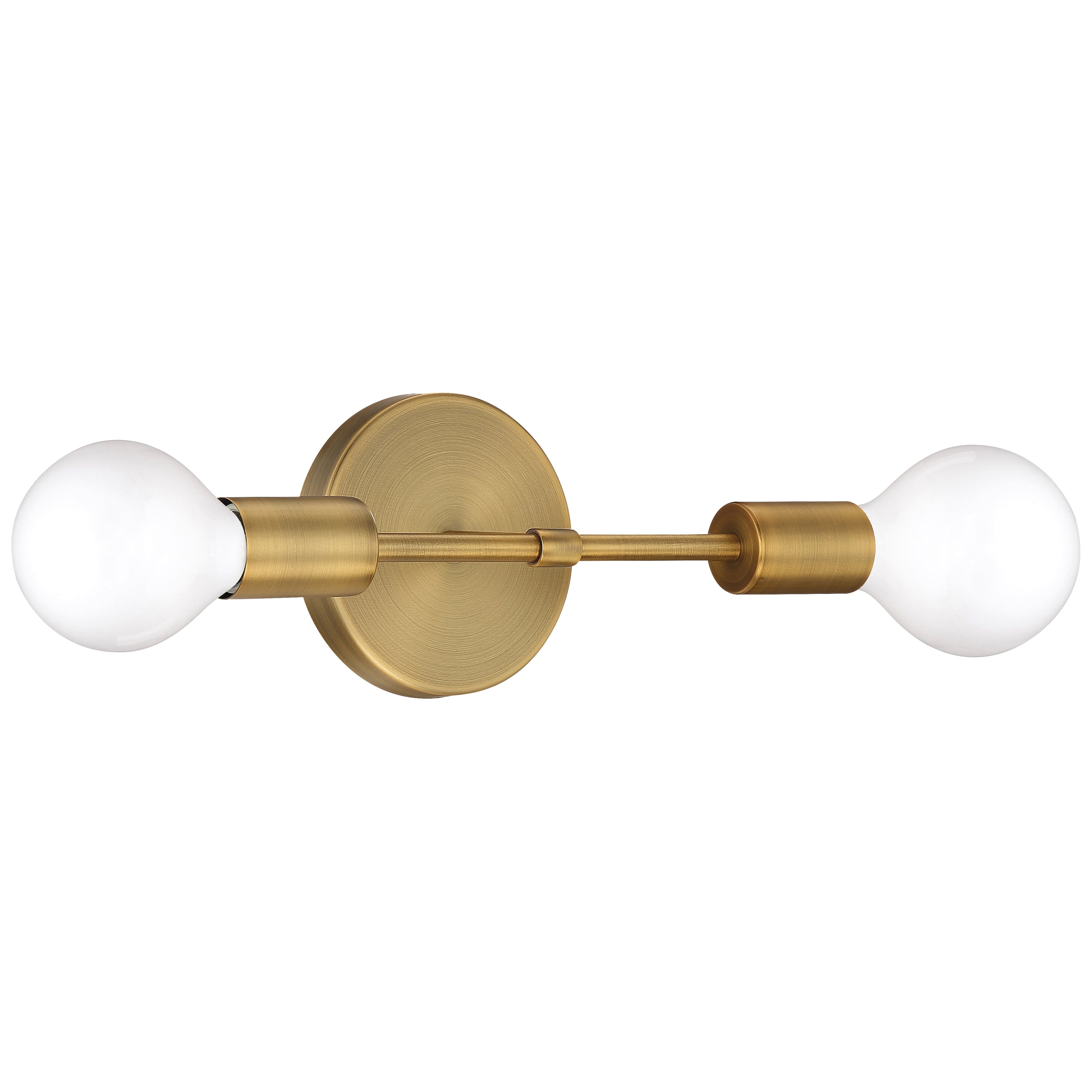 Iconic G 2 Light LED Wall Sconce, Antique Brushed Brass