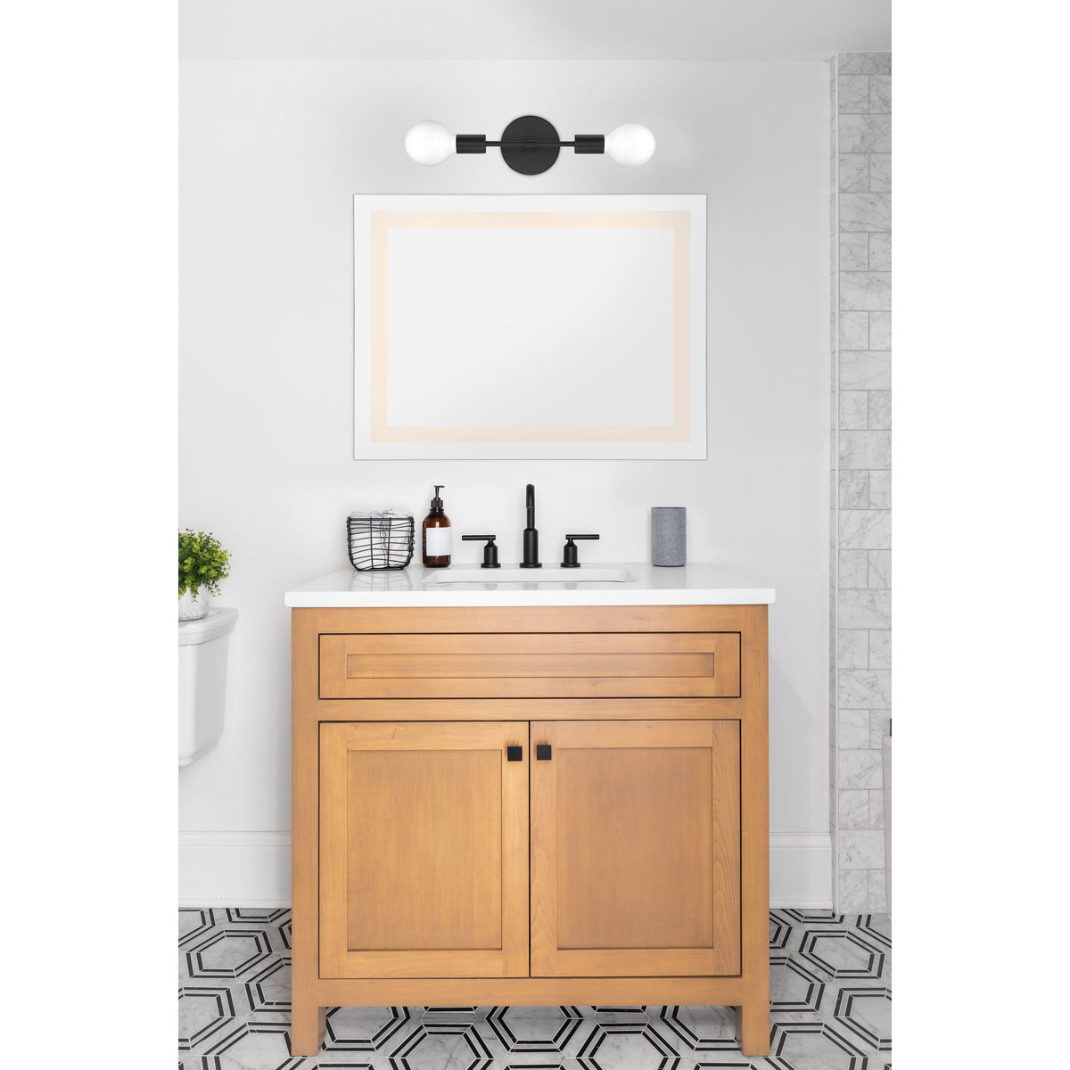 Access Lighting Iconic G 2 Light LED Wall Sconce, Matte Black, image 2