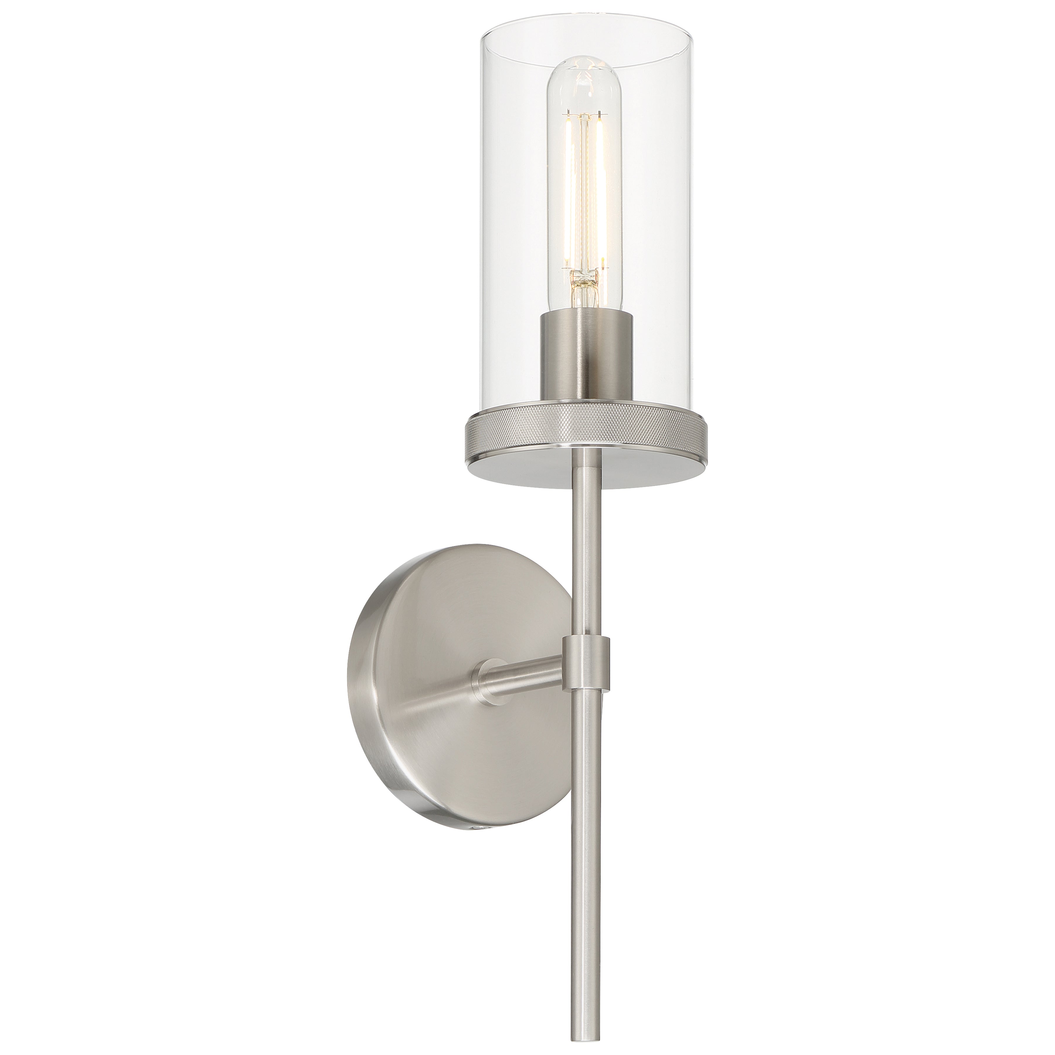 Lily 1 Light Wall Sconce, Brushed Steel (62308)
