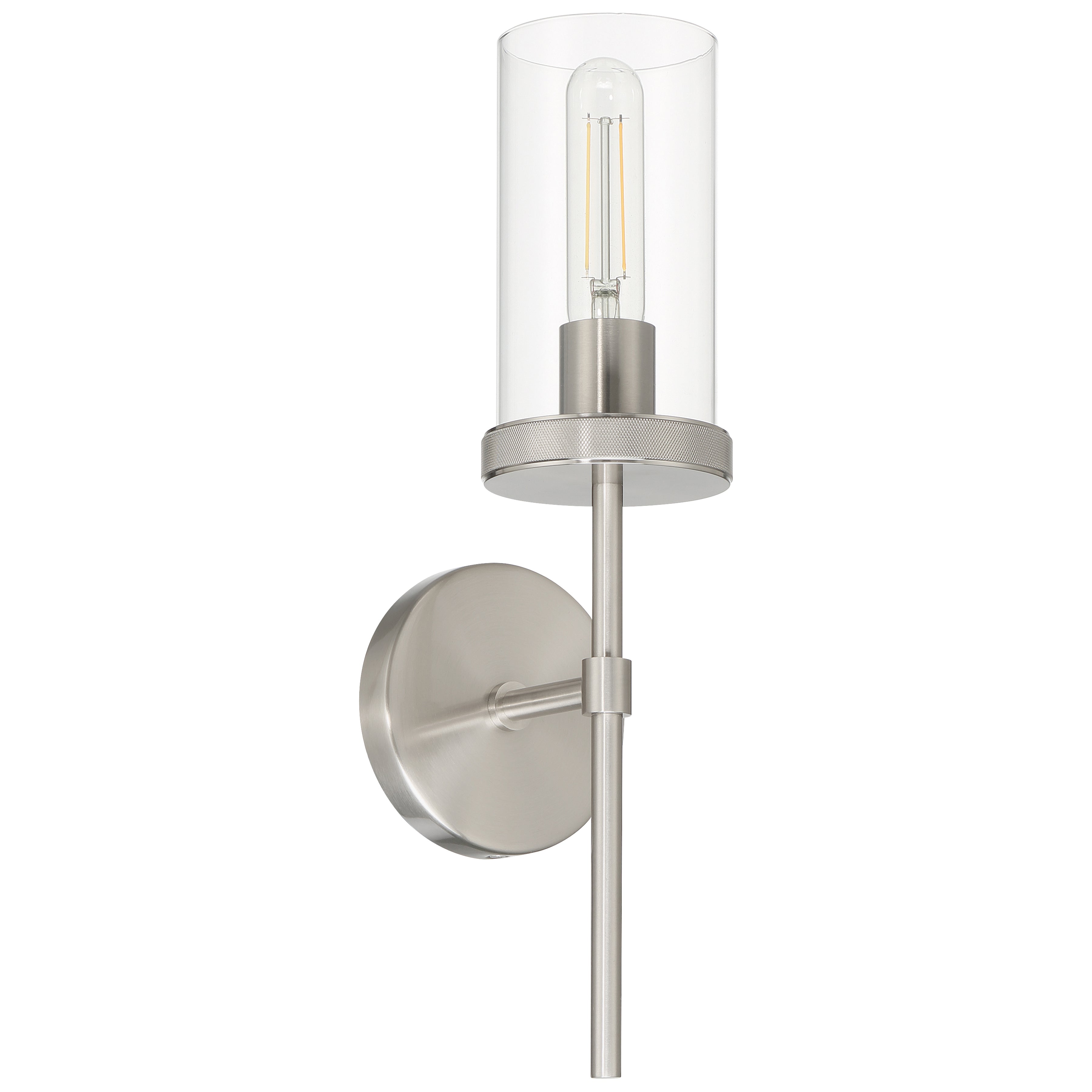 Lily 1 Light Wall Sconce, Brushed Steel (62308)