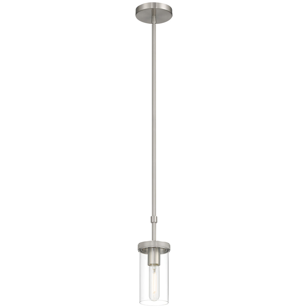 Lily 1 Light Pendant, Brushed Steel