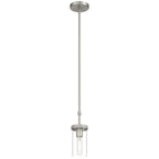 Lily 1 Light Pendant, Brushed Steel