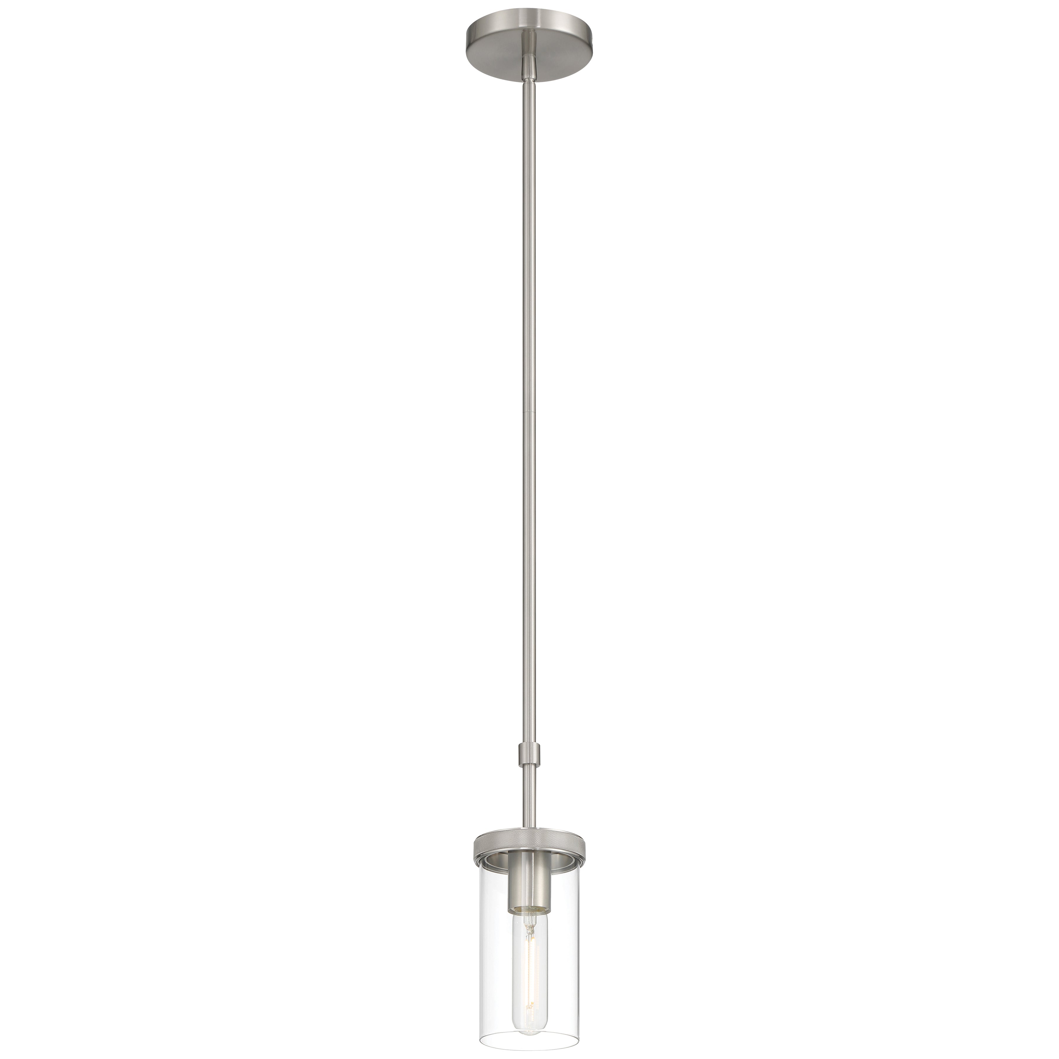 Lily 1 Light Pendant, Brushed Steel