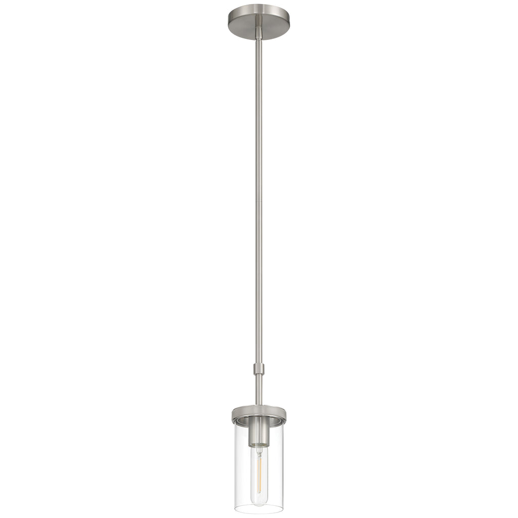 Lily 1 Light Pendant, Brushed Steel