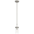 Lily 1 Light Pendant, Brushed Steel
