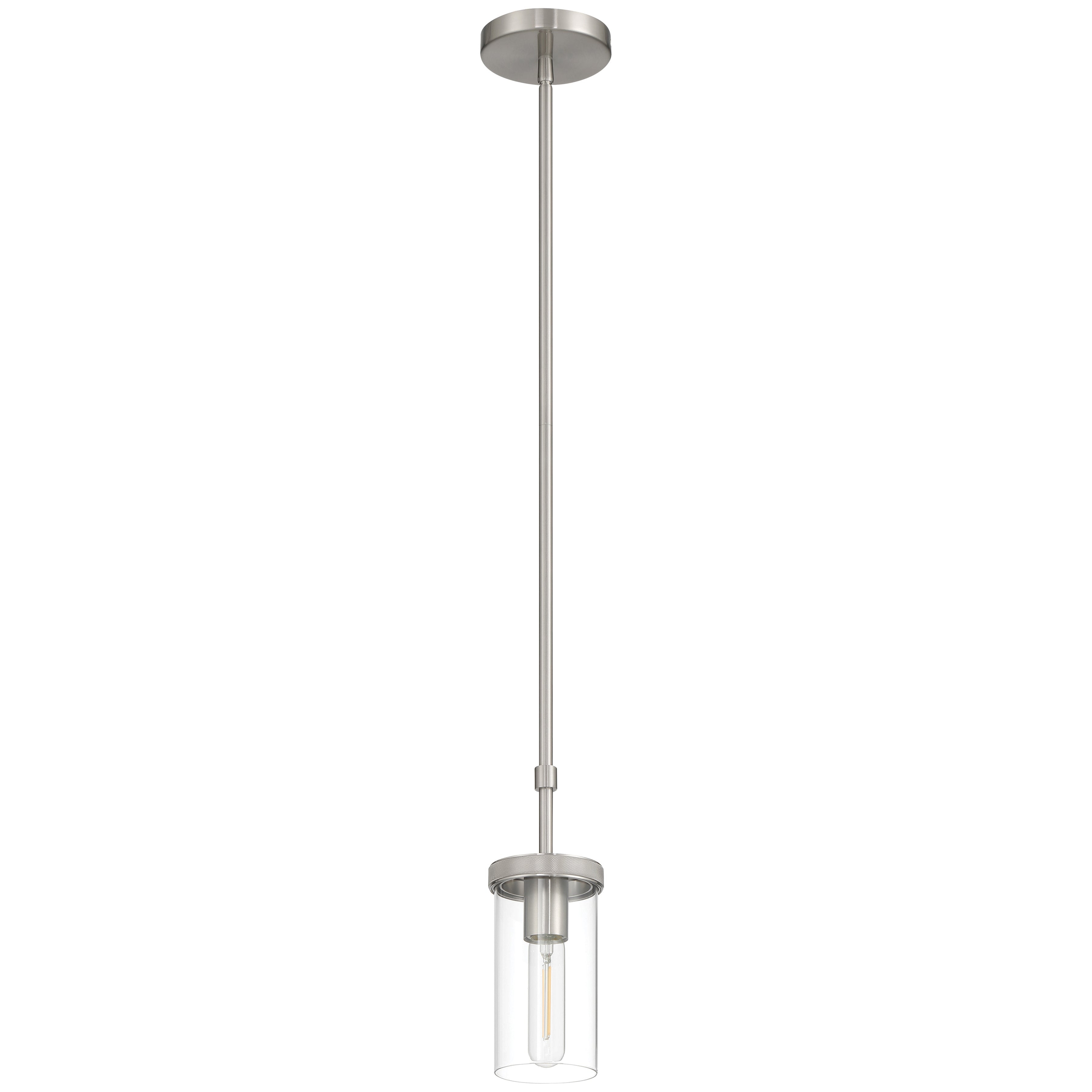 Lily 1 Light Pendant, Brushed Steel