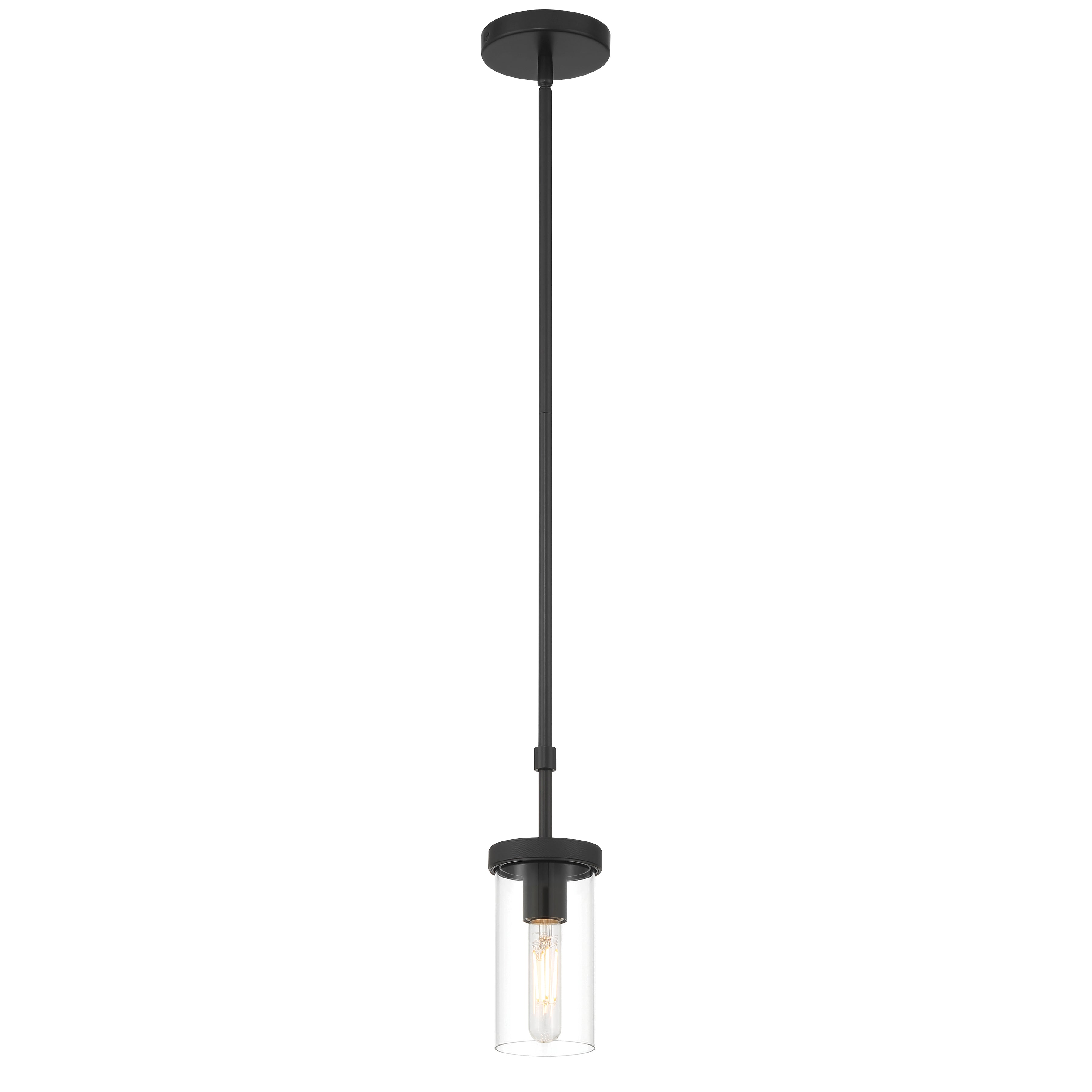 Lily 1 Light Pendant, Matte Black