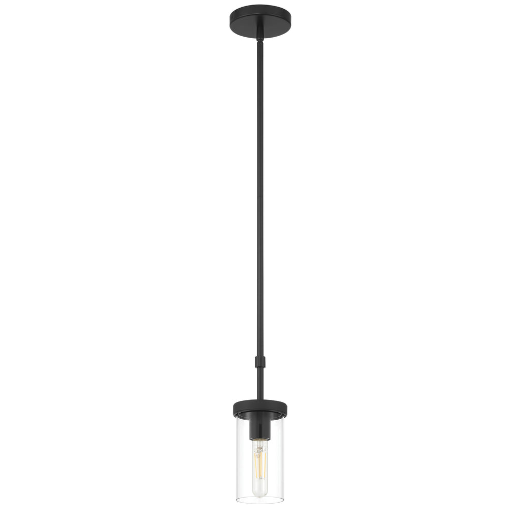 Lily 1 Light Pendant, Matte Black