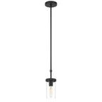 Lily 1 Light Pendant, Matte Black