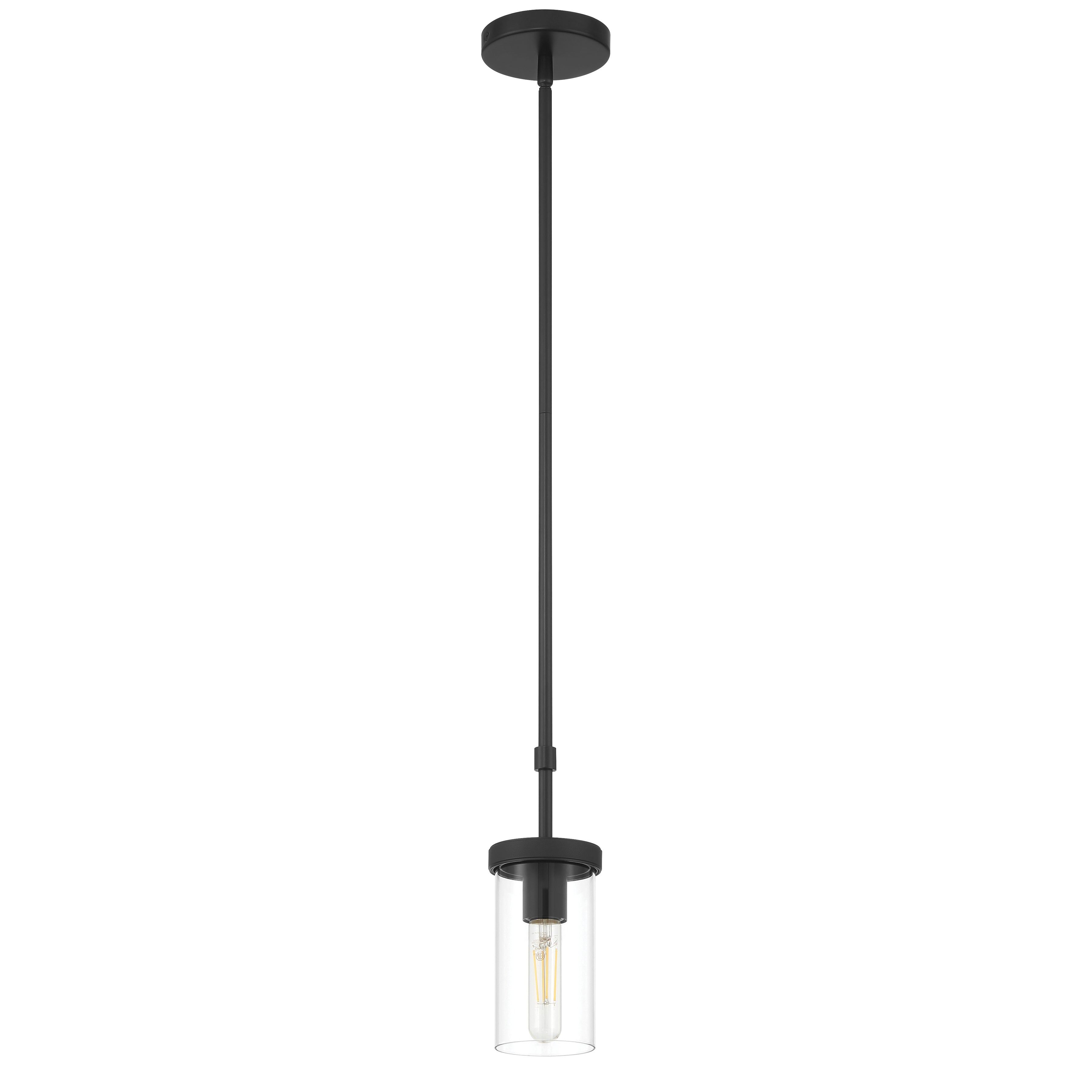 Lily 1 Light Pendant, Matte Black