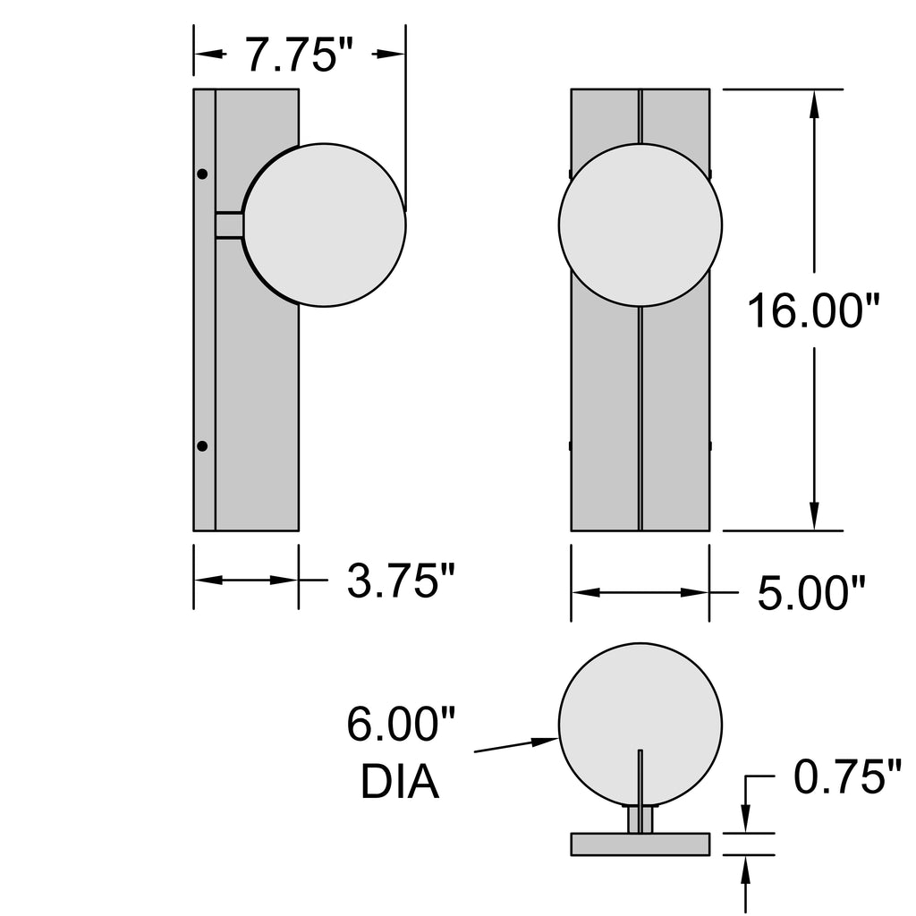 Access Lighting Euro 1 Light LED Wall Sconce, image 4