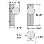Access Lighting Euro 1 Light LED Wall Sconce, image 4