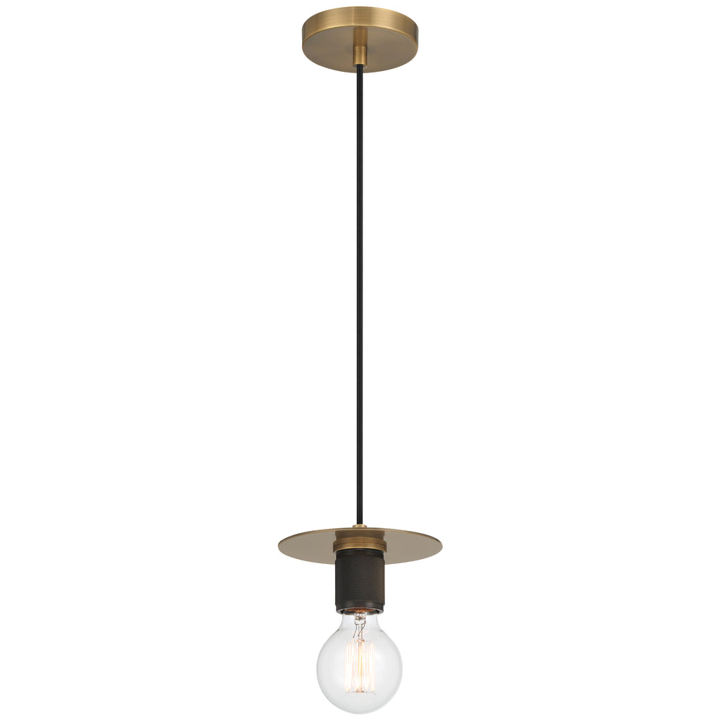 Central 1 Light Pendant, Antique Brass