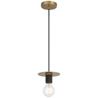 Central 1 Light Pendant, Antique Brass