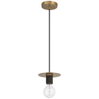 Central 1 Light Pendant, Antique Brass