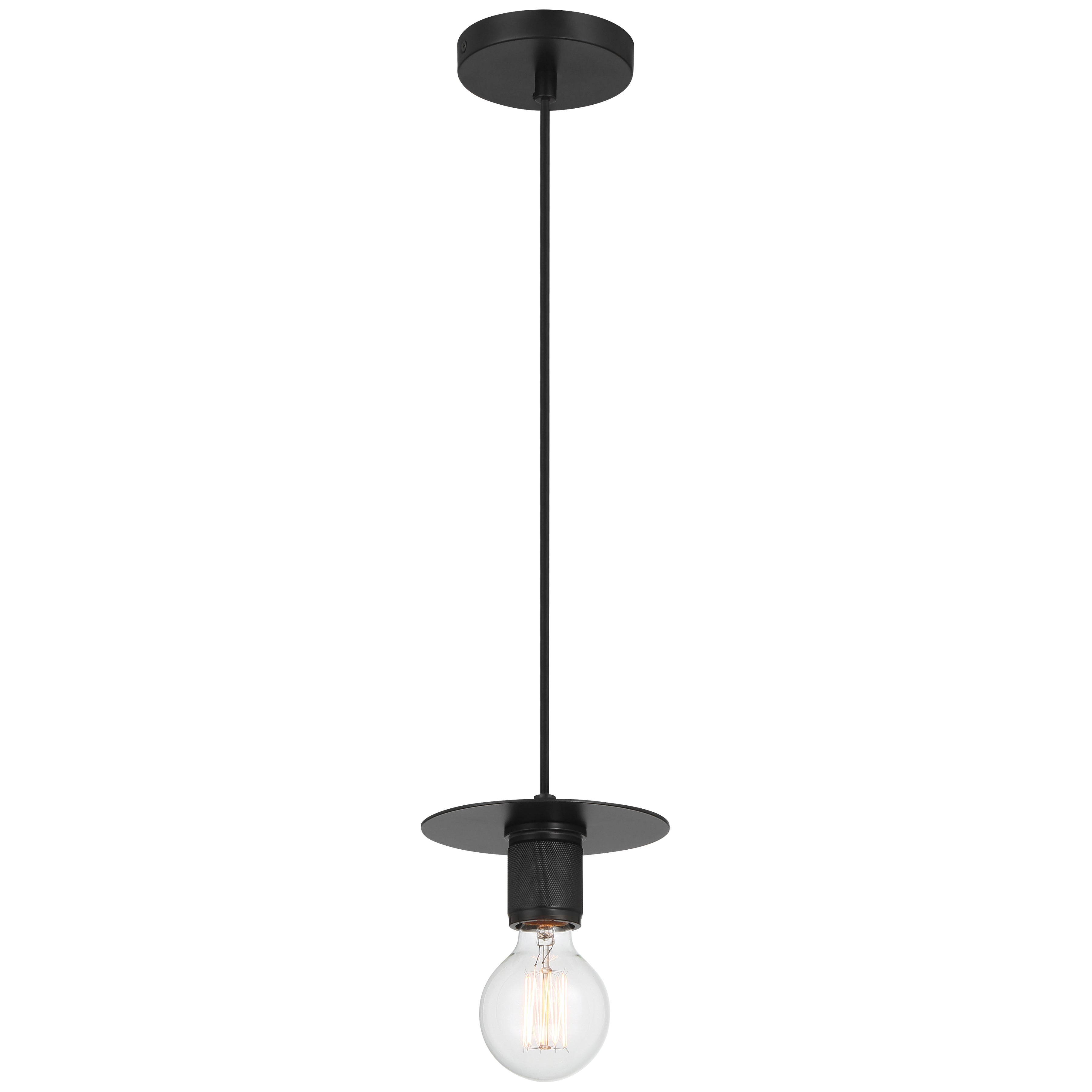 Central 1 Light Pendant, Black