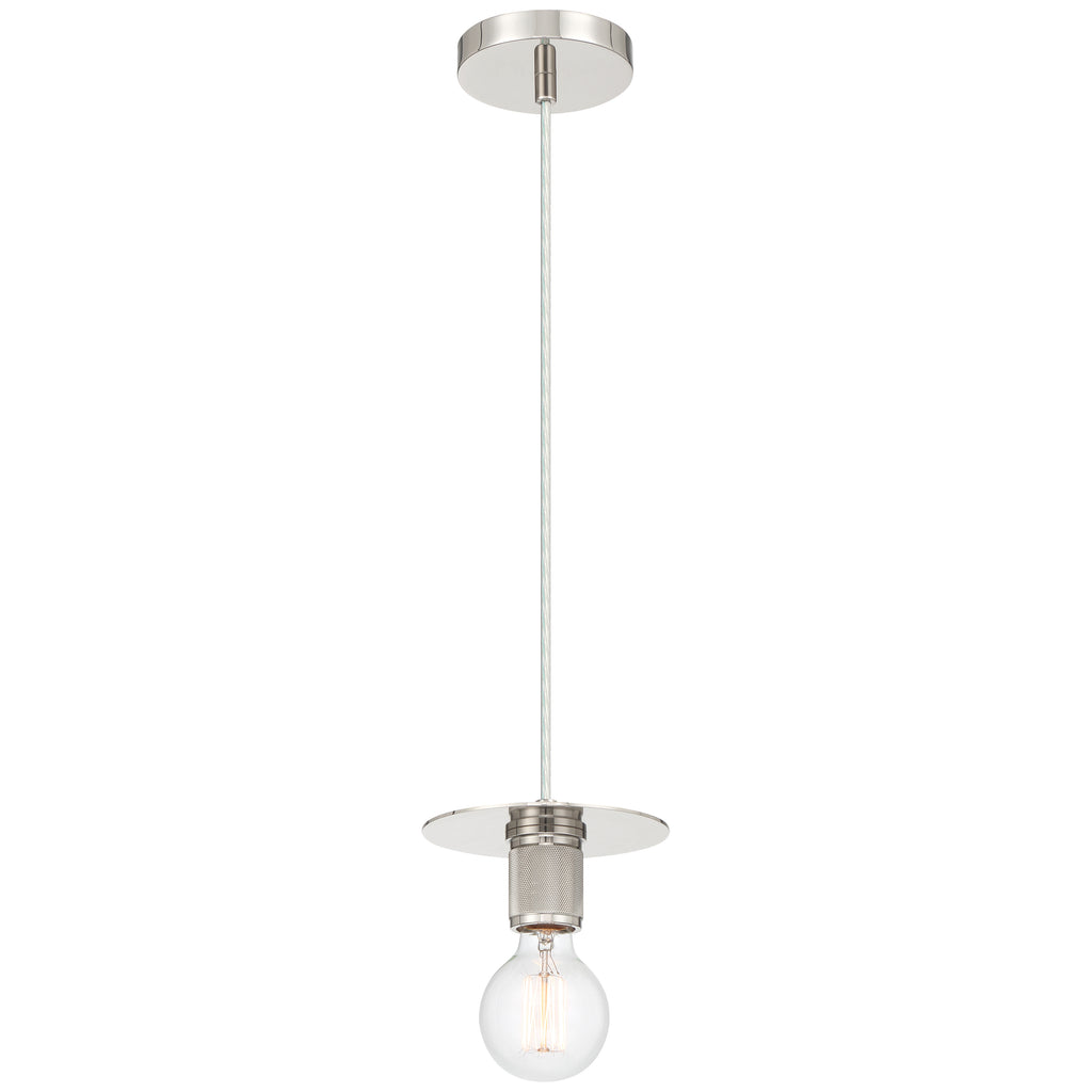 Central 1 Light Pendant, Polished Nickel