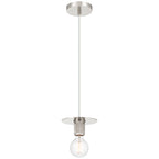 Central 1 Light Pendant, Polished Nickel