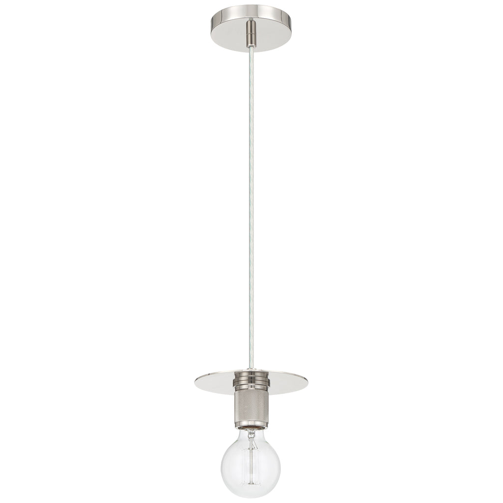 Central 1 Light Pendant, Polished Nickel
