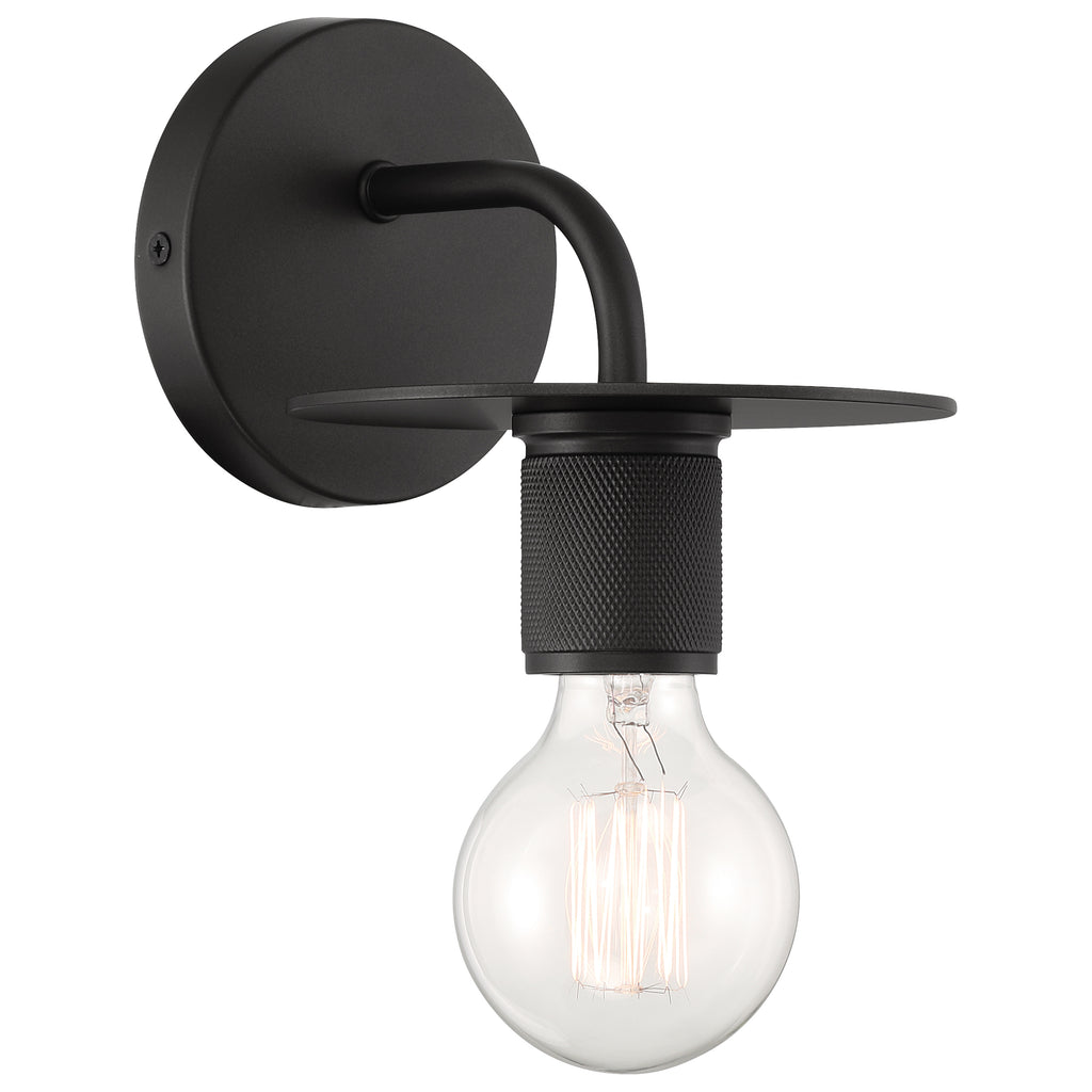 Central 1 Light Wall Sconce, Black