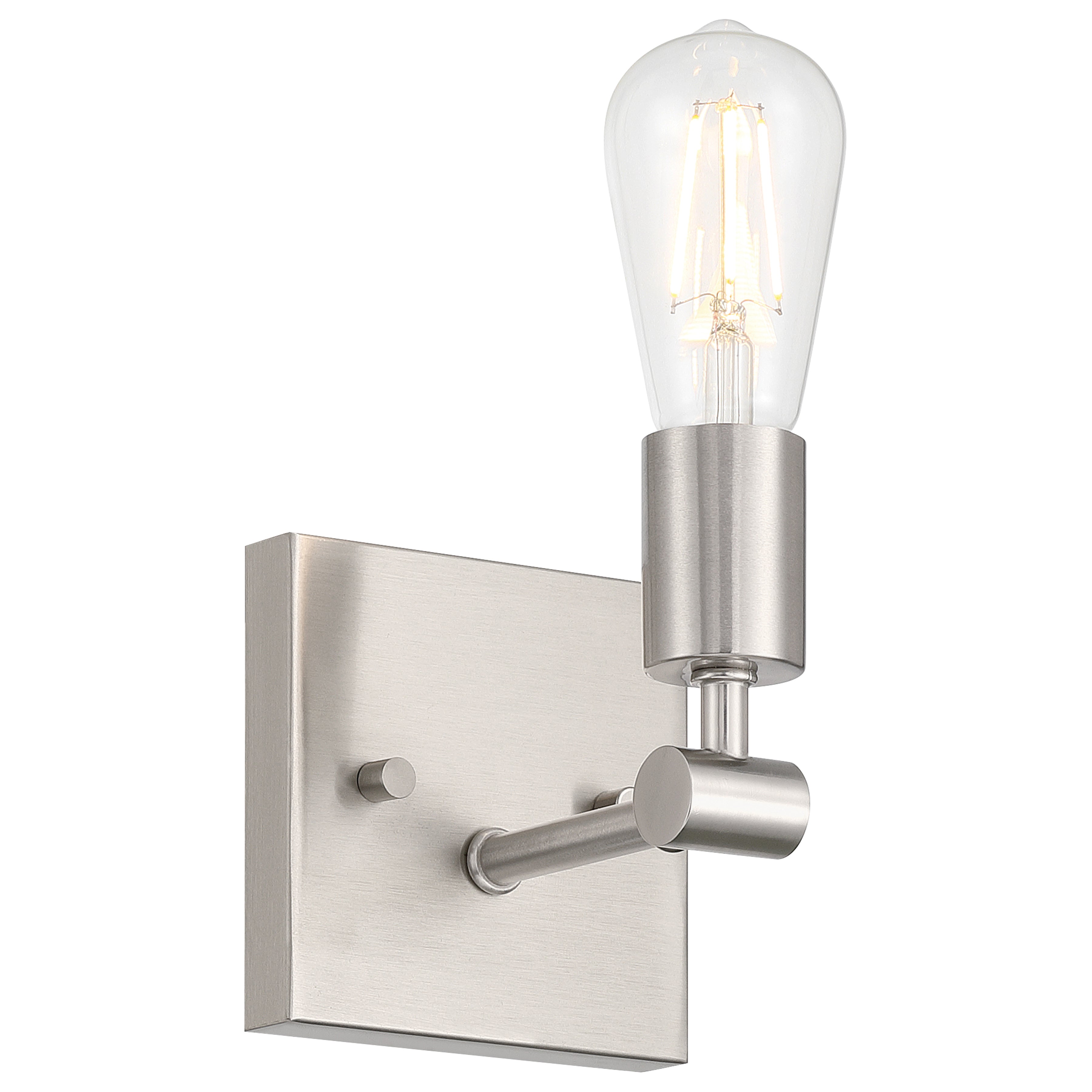 Virgin 1 Light Wall Sconce, Brushed Steel