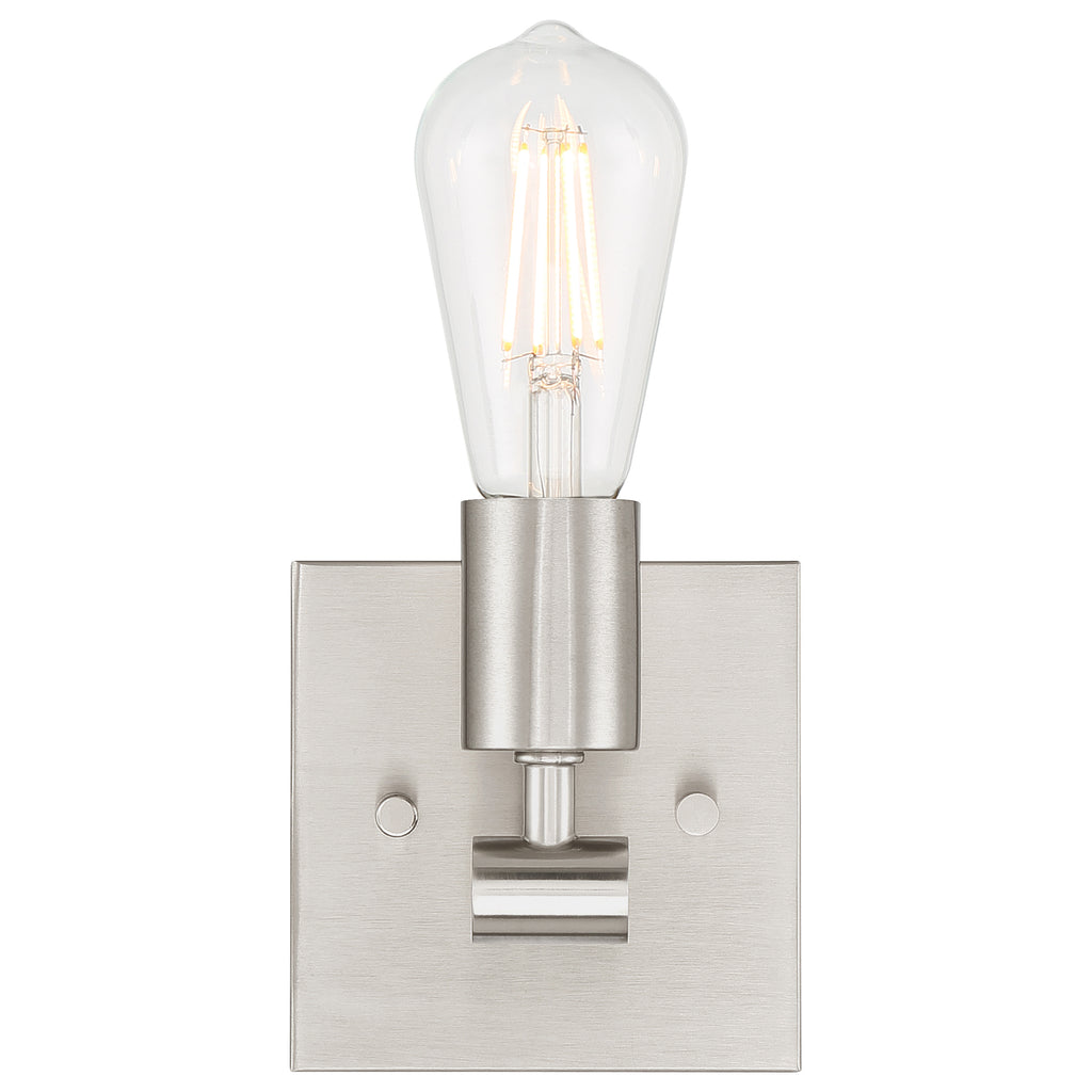 Virgin 1 Light Wall Sconce, Brushed Steel
