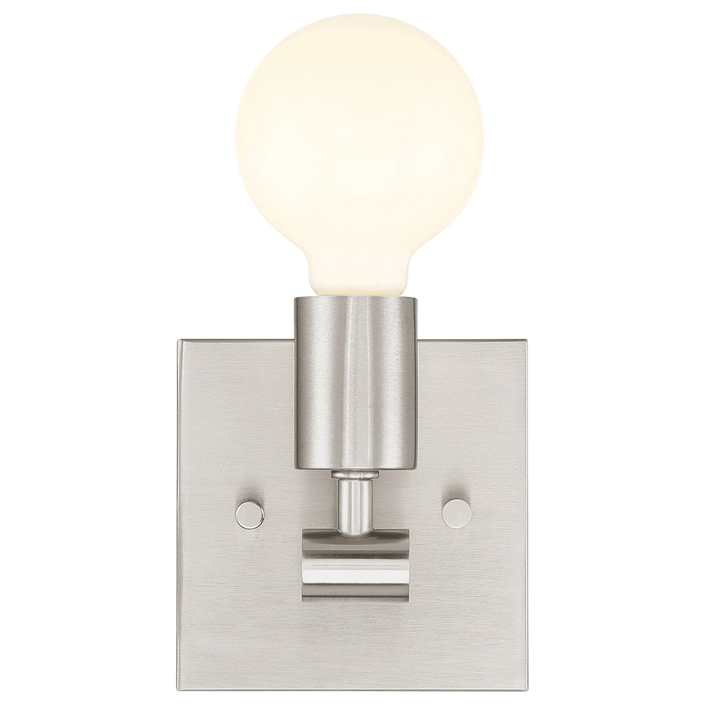 Virgin 1 Light Wall Sconce, Brushed Steel
