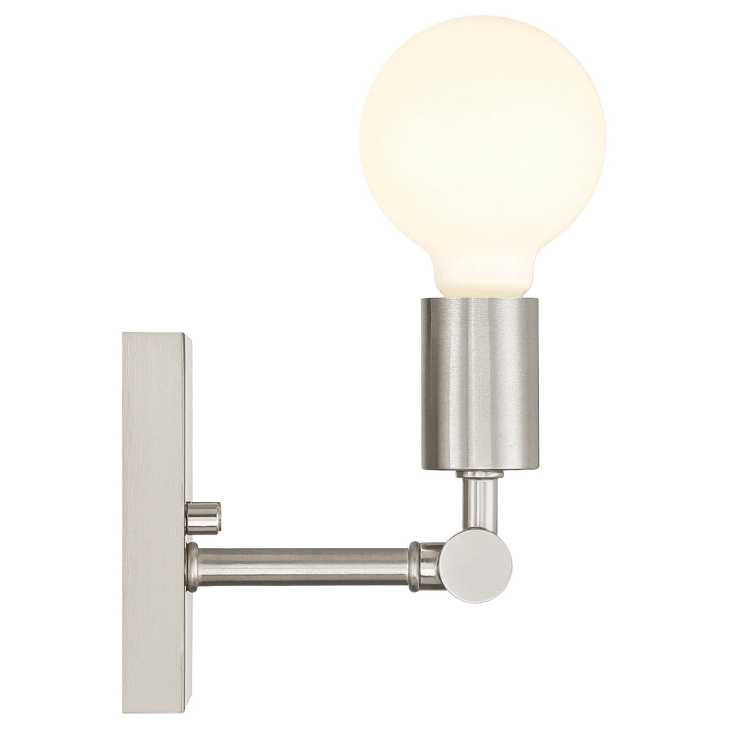 Virgin 1 Light Wall Sconce, Brushed Steel