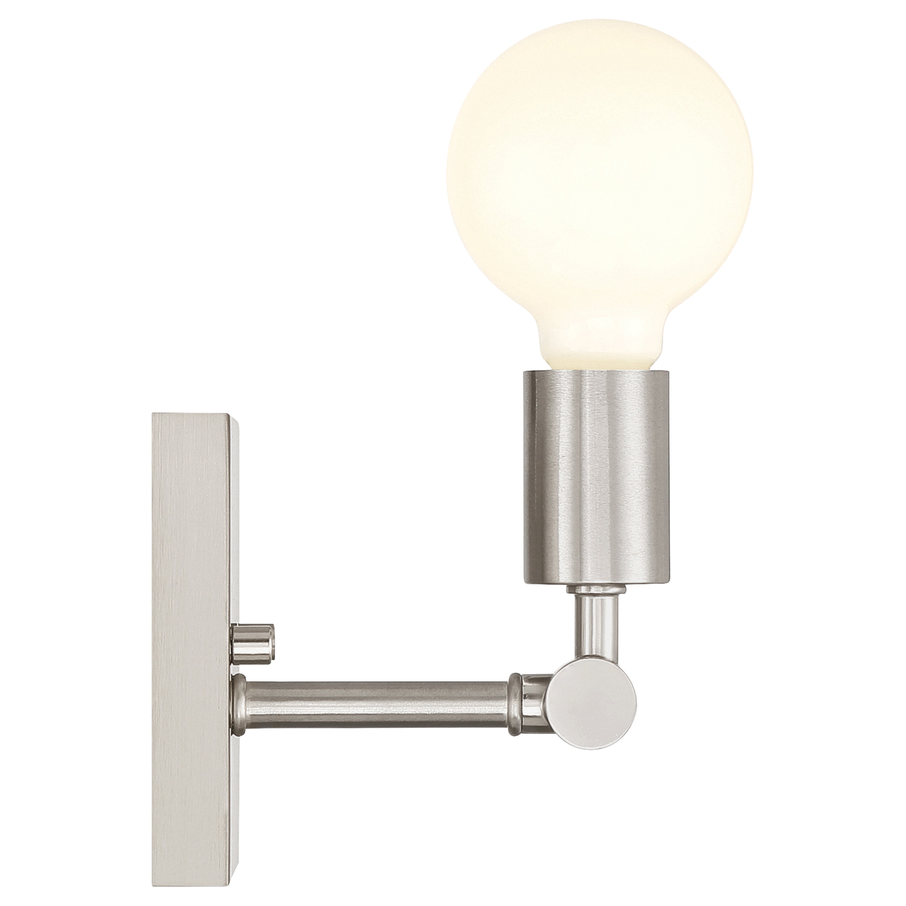 Virgin 1 Light Wall Sconce, Brushed Steel