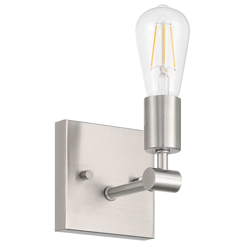 Virgin 1 Light Wall Sconce, Brushed Steel