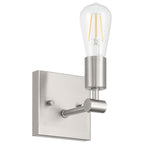 Virgin 1 Light Wall Sconce, Brushed Steel