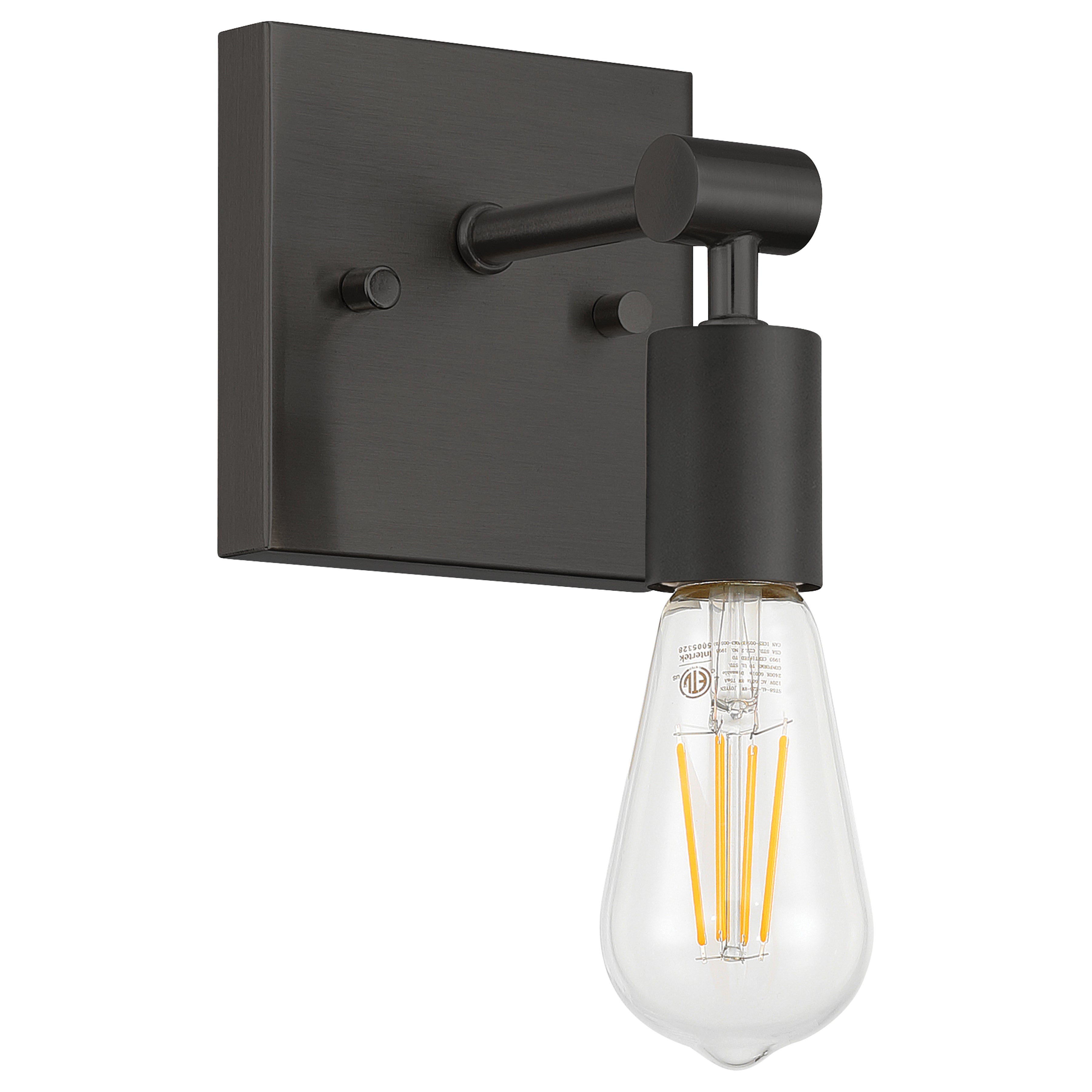 Virgin 1 Light Wall Sconce, Matte Black