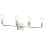Virgin 4 Light Vanity, Brushed Steel