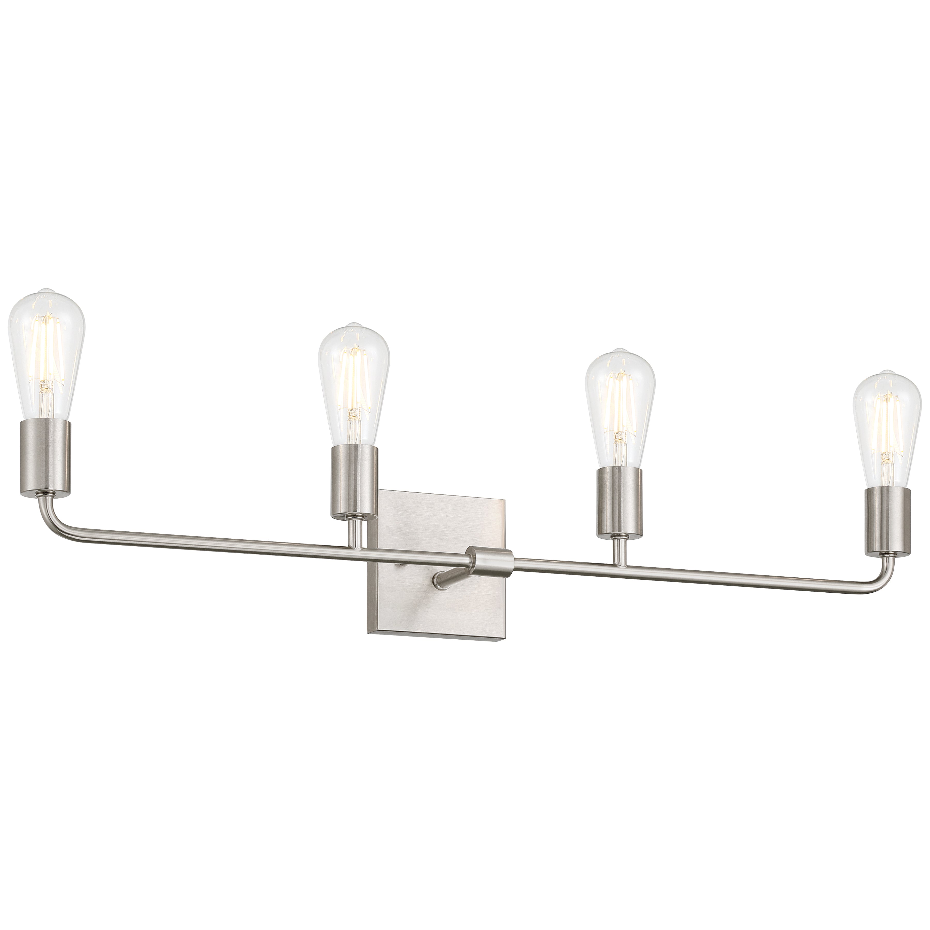 Virgin 4 Light Vanity, Brushed Steel