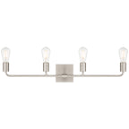 Virgin 4 Light Vanity, Brushed Steel