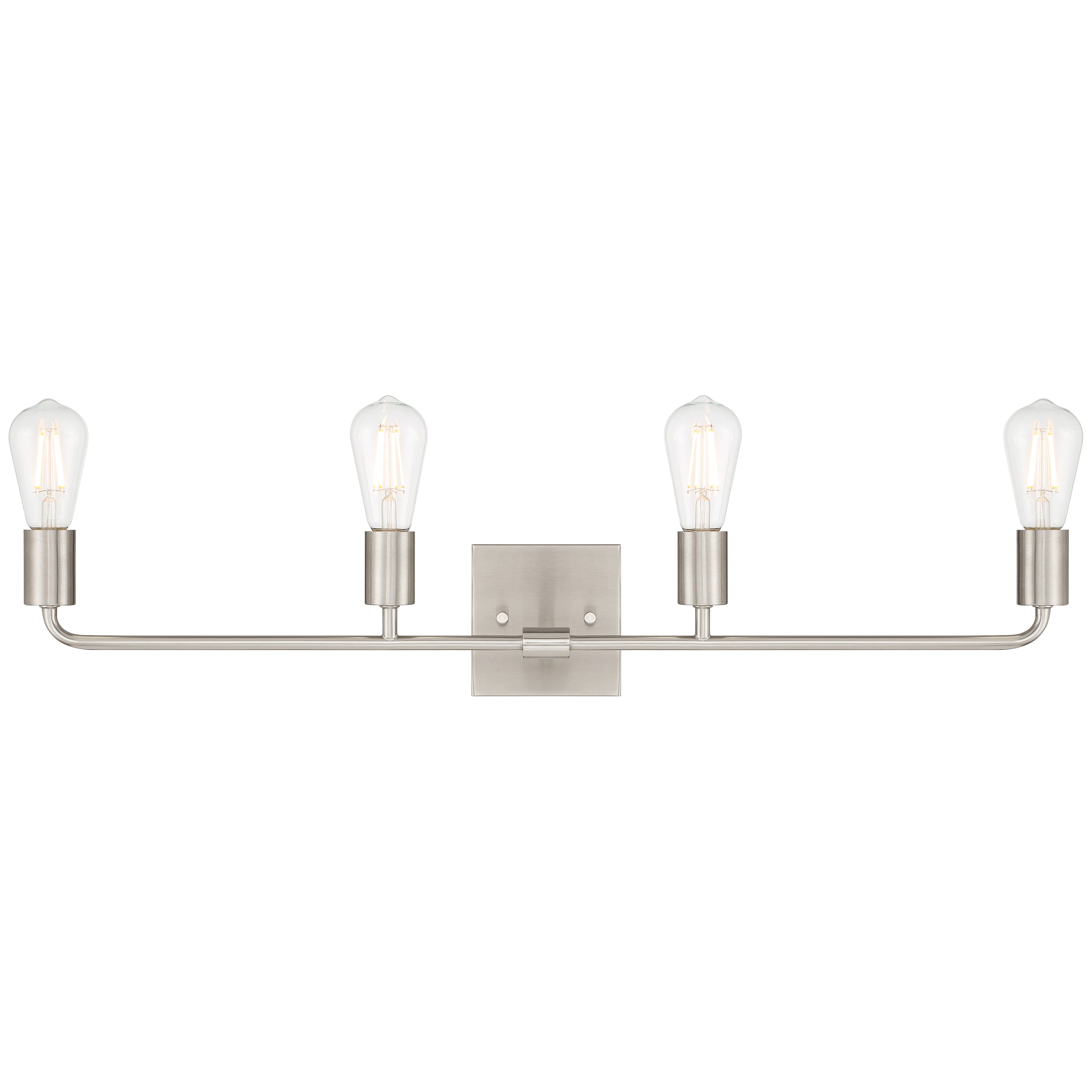 Virgin 4 Light Vanity, Brushed Steel