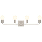 Virgin 4 Light Vanity, Brushed Steel