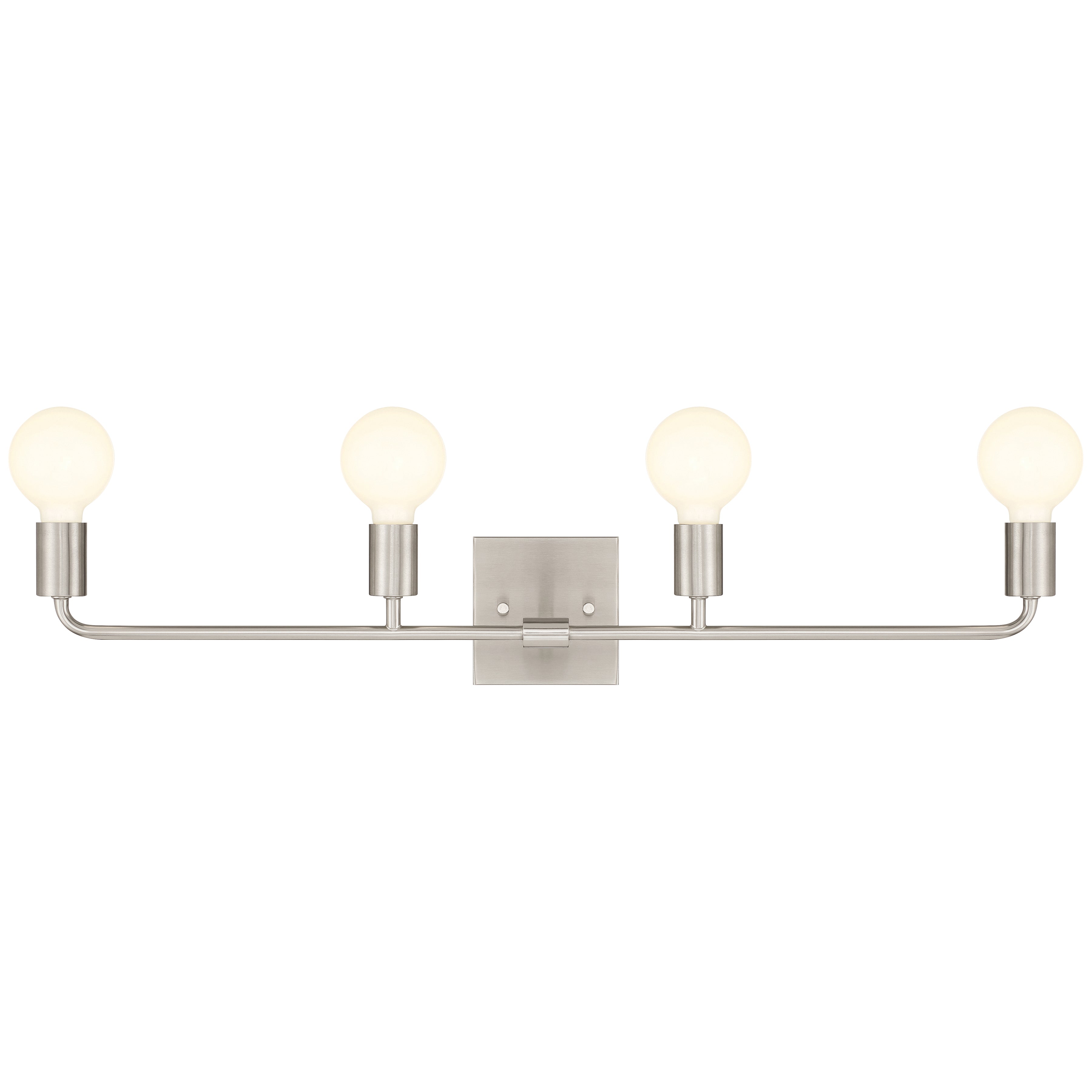 Virgin 4 Light Vanity, Brushed Steel