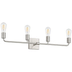 Virgin 4 Light Vanity, Brushed Steel
