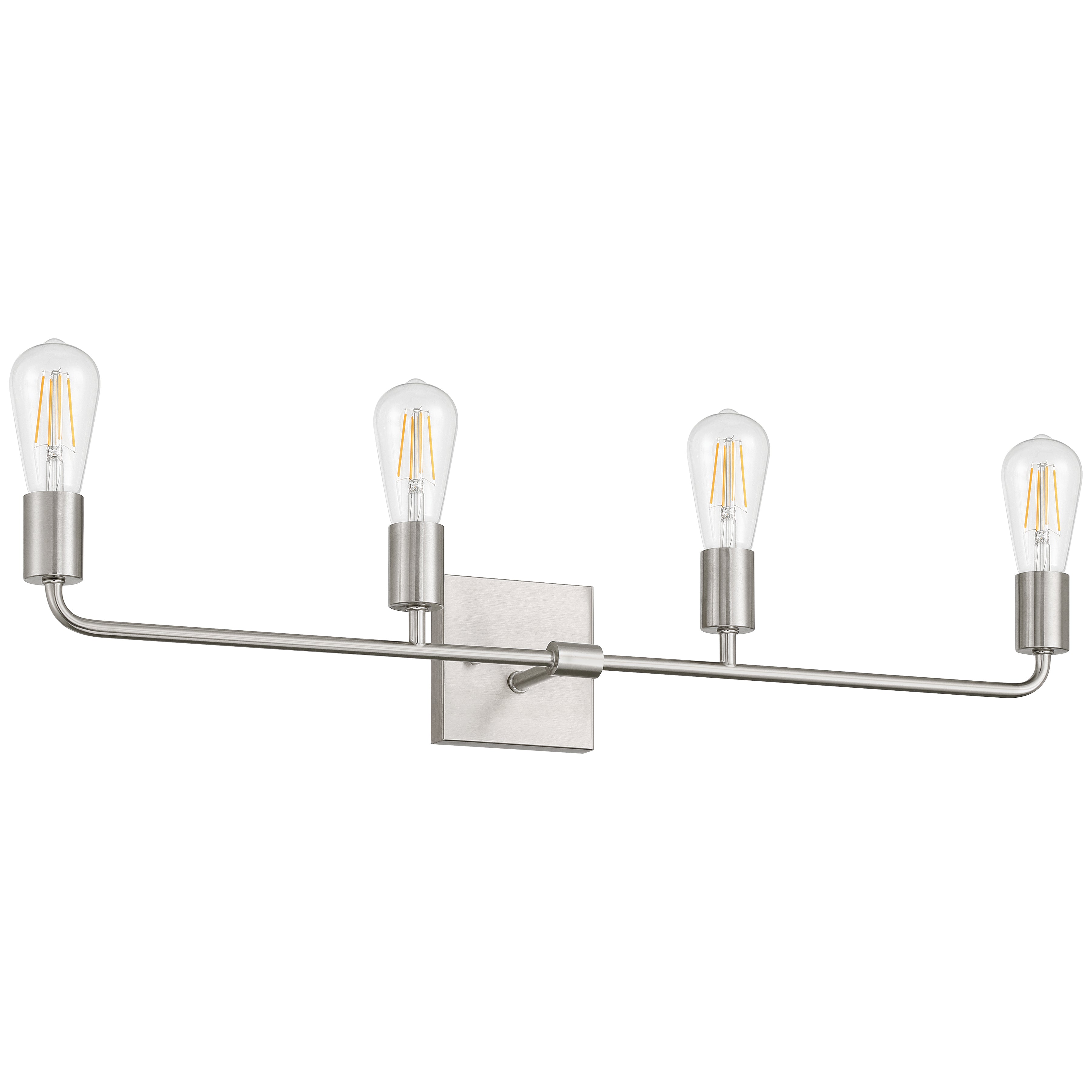 Virgin 4 Light Vanity, Brushed Steel