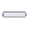 The Ryder LED Vanity by Access Lighting is shown against a plain white background, featuring a white plastic body with black edges and two gray clips on either end.