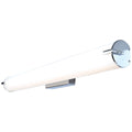 Here’s a rewritten sentence using your product data: The Access Lighting Tube LED Vanity in chrome, measuring 36.25 inches, is a cylindrical wall-mounted fixture featuring chrome end caps and a mounting bracket, shown against a white background.