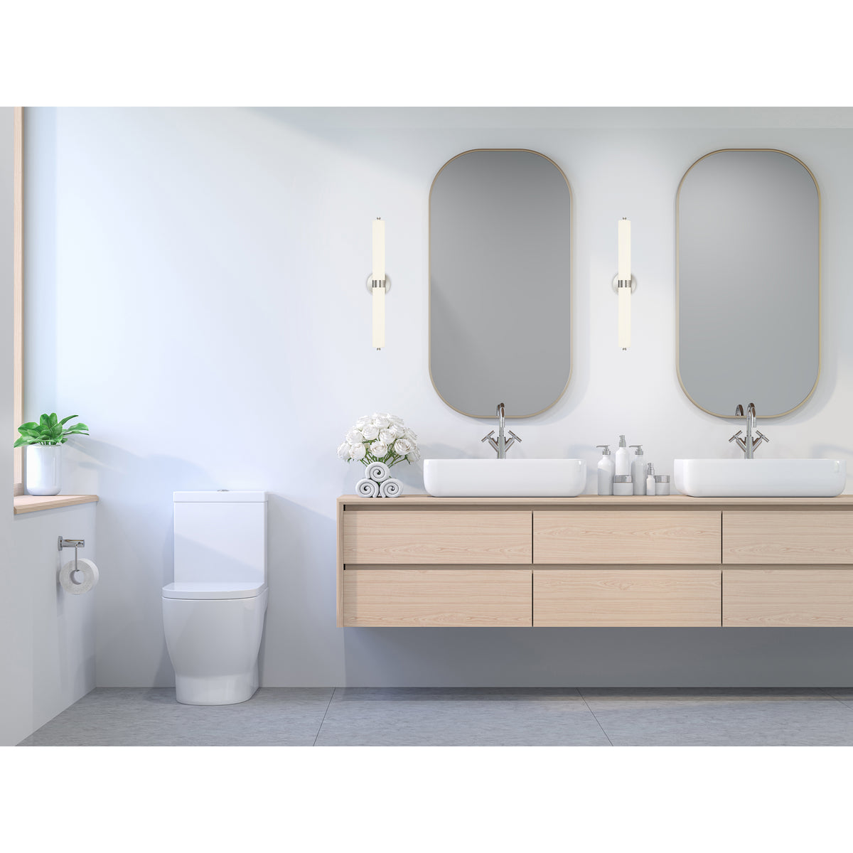Access Lighting Aqua LED Vanity, Brushed Steel / 25.25", image 5
