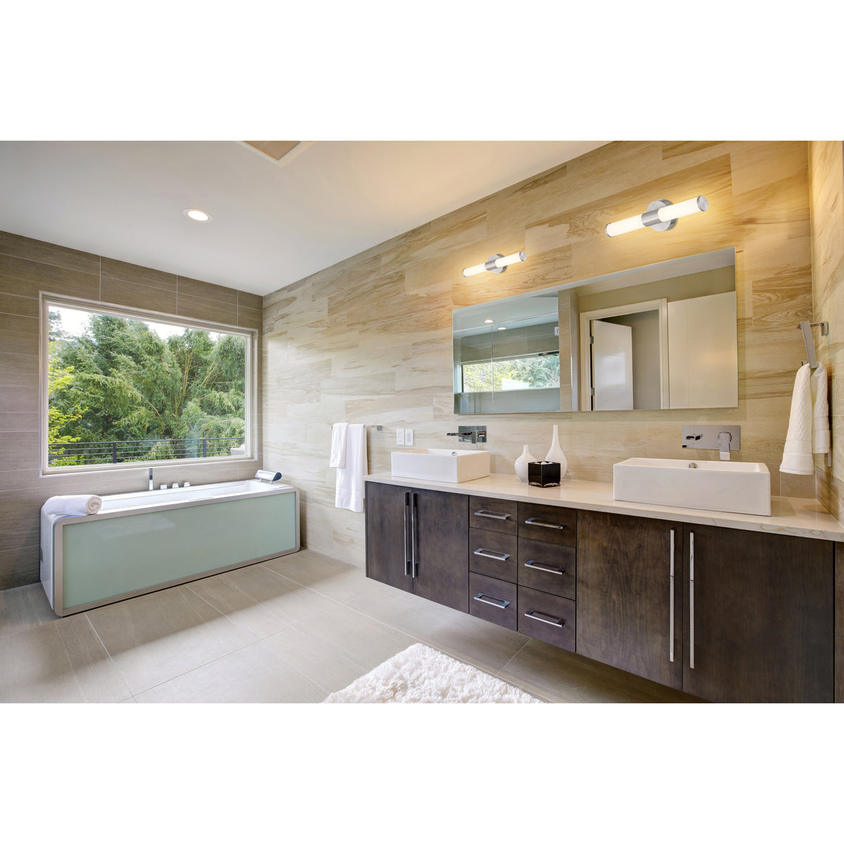 Access Lighting Retreat LED Vanity, Brushed Steel / 18", image 2